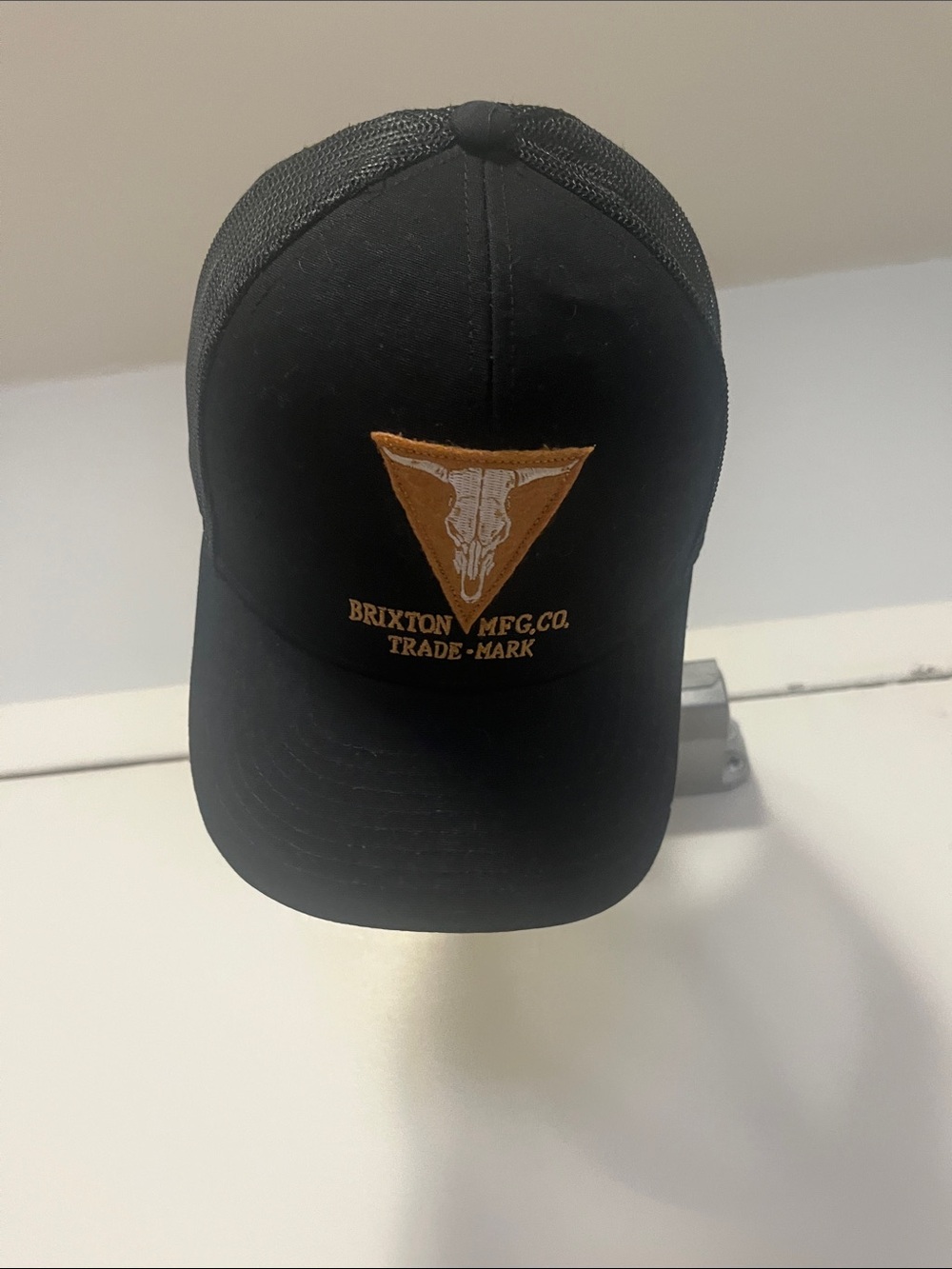 Brixton Black Mesh Back Trucker Hat with Tan Patch